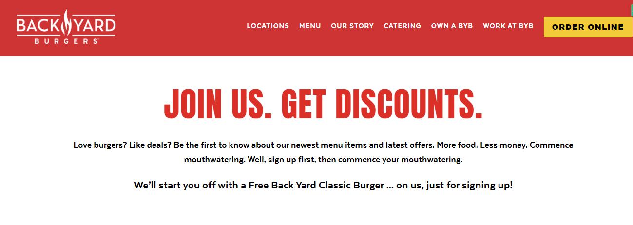 Sign Up And Get Free Back Yard Classic Burger No Credit Card Required